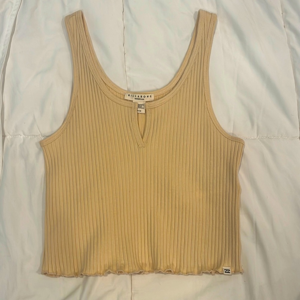 -yellow billabong essentials tank-  -size small-